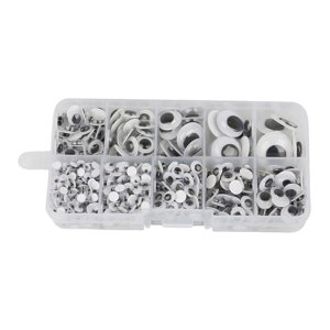 Magideal - Wiggle-Ojos Saltones, Accesorios Para Ojos De Animales, Ojos Móviles Autoadhesivos Negros Para Álbum De Recortes De Halloween, Decoración De Juguetes 600 Piezas