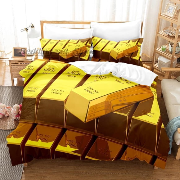 K Gold Bedding Set Bed Set Aldult Kid Bedroom Duvetcover Sets Gold bed sheet set