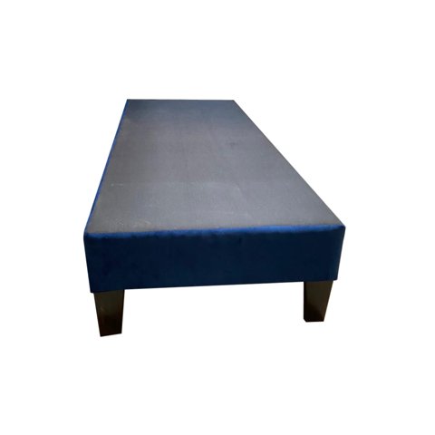 Muebles Hvm - Base Hvm Americana 1.5 Plazas Azul Marino Felpa Pmadera