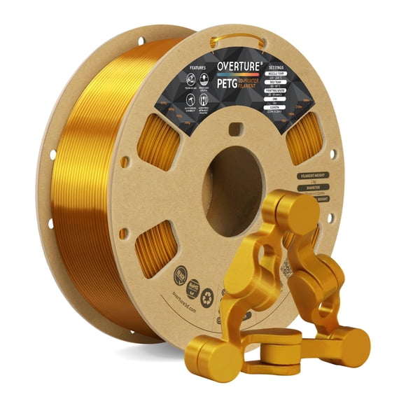 Filamento para impresora 3D OVERTURE PETG, bobina de 1,75 mm y 1 kg (dorado)