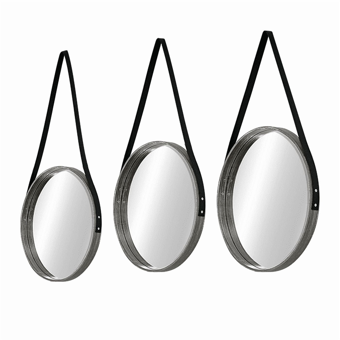 Muebles Santa Ana - Set 3 Espejos Correa Cuero