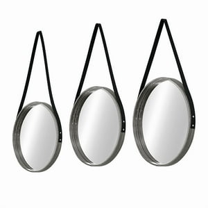 Muebles Santa Ana - Set 3 Espejos Correa Cuero