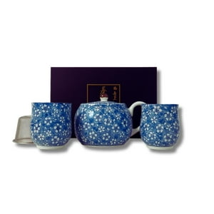 Kenko Foods - Set Tetera Japonesa Arita Ware Diseño Sakura Azul