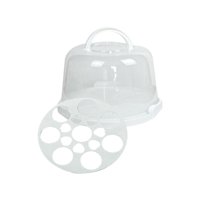 Bothyi - Portador De Pasteles Con Tapa, Caja De Pasteles Portátil A Prueba De Polvo Para Donuts De Picnic De Fiesta, 8 Pulgadas Con Estante