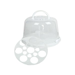 Bothyi - Portador De Pasteles Con Tapa, Caja De Pasteles Portátil A Prueba De Polvo Para Donuts De Picnic De Fiesta, 8 Pulgadas Con Estante