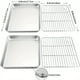 thumbnail image 3 of 1pc Baking Sheet And Rack Set,Stainless Steel Cookie Sheet, Baking Pan Tray With Cooling Rack,Non Toxic & Healthy,Rust Free & Dishwasher Safe, For Outdoor Picnic Party BBQ Accessories, 3 of 4