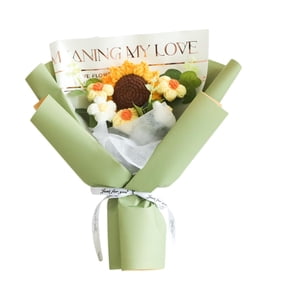 Bothyi - Flores De Crochet De Ramo De Flores De Punto De Girasol Para Boda De Cumpleaños Mamá