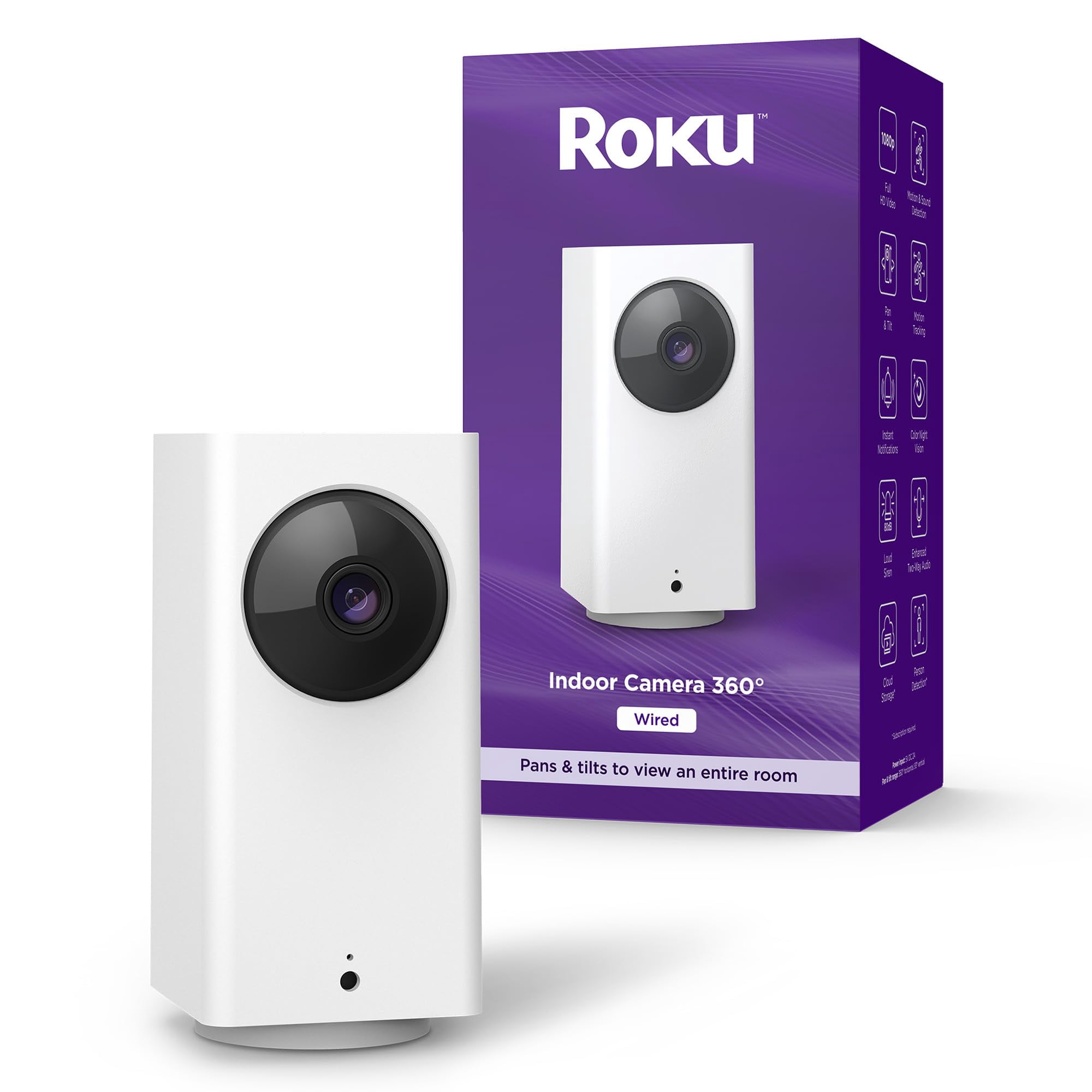 Cámara De Seguridad Roku Indoor 360° Con Visión Nocturna Hd De 1080p