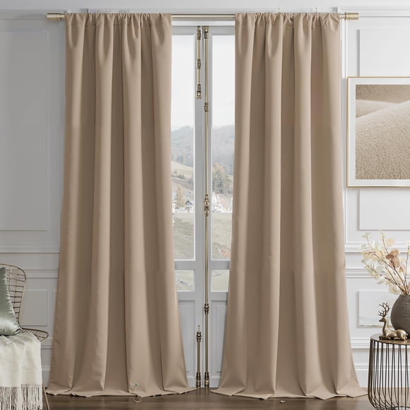 Cortinas Joydeco de Terciopelo Marrón Toffee 213x213cm 2 Paneles