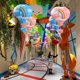 thumbnail image 5 of Faroles de papel con forma de arcoíris con decoración de globos aerostáticos, 5 of 7