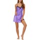 thumbnail image 1 of INSPIRE CHIC Camisón Mini de Satén para Mujer con Encaje en el Escote en V, Vestido de Dormir con Tirantes Ajustables, Ropa de Dormir Sedosa Chemise M Azul Púrpura, 1 of 6