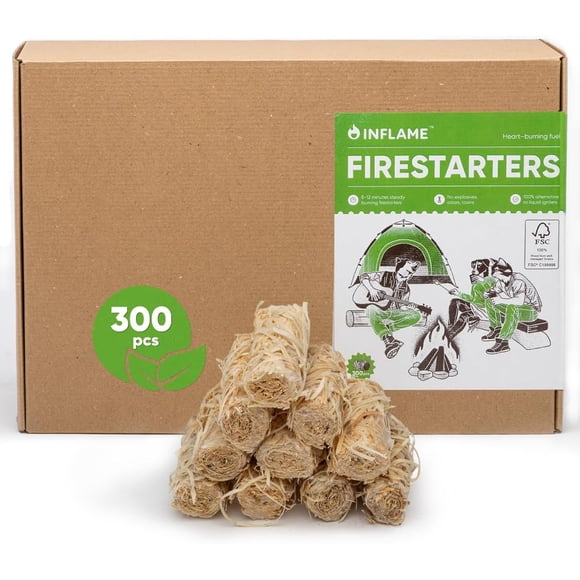 Encendedores para fuego Inflame 300 piezas impermeables de madera natural