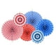 thumbnail image 1 of Set Abanicos de Papel Uxcell Azul con Lunares 6 Piezas, 1 of 3