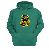 Genérico - Poleron Canguro Cobra Kai Verde Aguamarina Talla S Unisex