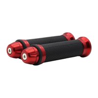 Magideal - 2 Piezas Empuñaduras De Motocicleta Reemplaza Directamente Antideslizante Fácil De Instalar Universal Aleación De Aluminio Goma Empuñaduras De Manilla Rojo