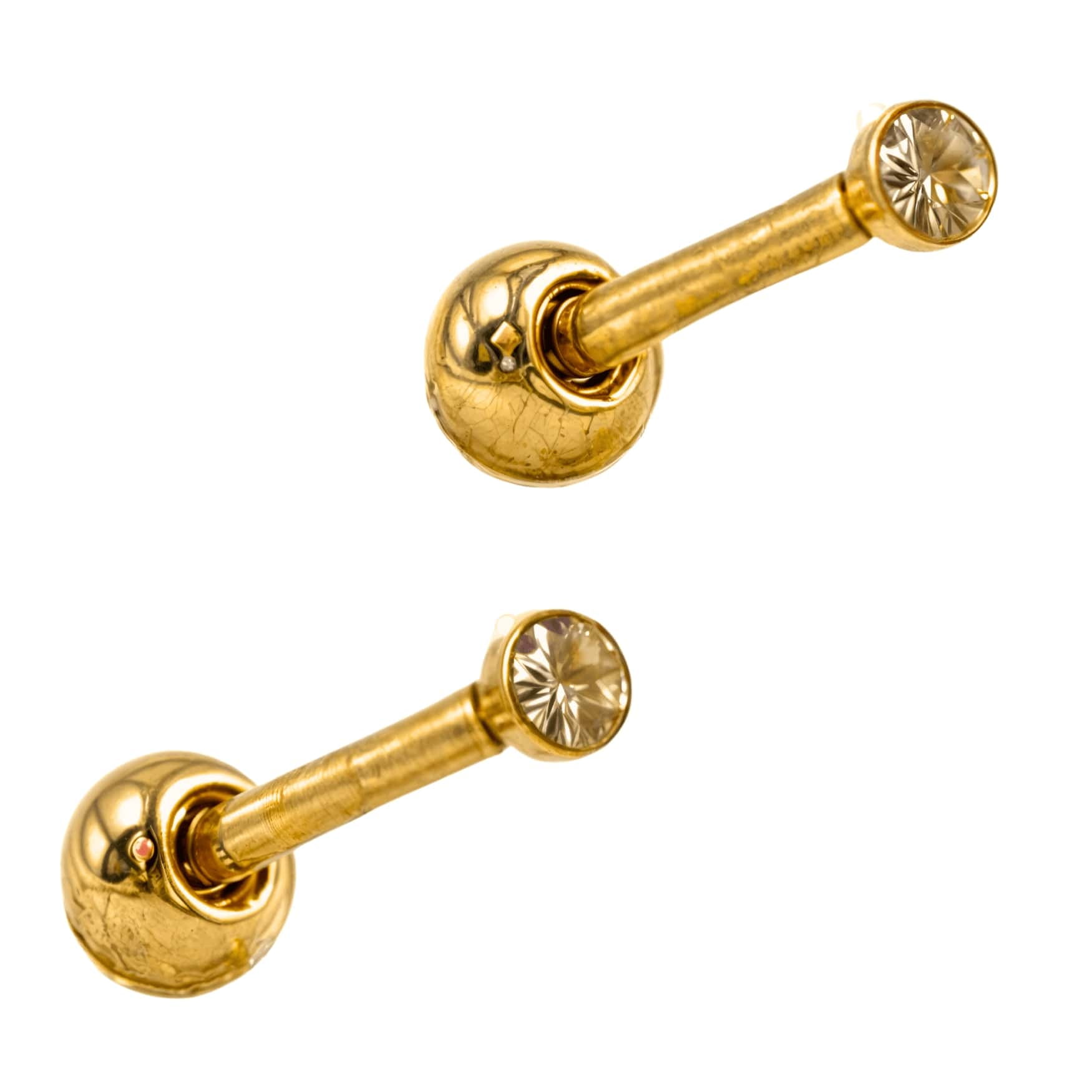 Elbauldejuma - Aros Punto De Luz Chicos Bebe Titanio Astm F136 G23 Dorados