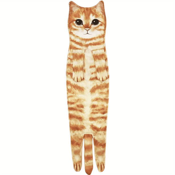 1pc Cute Cat Hand Towels for Bathroom and Kitchen - Super Absorbent and Decorative Face Towels