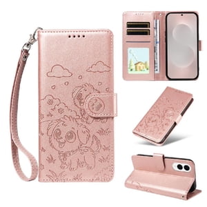 Funda Billetera Foxdock Compatible Con Samsung Galaxy S25 Edge, Diseño Perrito Tierno, Ranuras Para Tarjetas Y Soporte Plegable