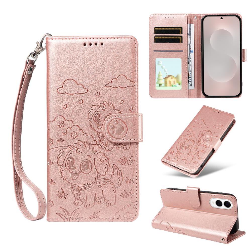 Funda Billetera Foxdock Compatible Con Samsung Galaxy S25 Edge, Diseño Perrito Tierno, Ranuras Para Tarjetas Y Soporte Plegable