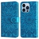 thumbnail image 3 of Funda tipo cartera FOXDOCK para iPhone 13 Pro , diseño girasol en relieve, cuero PU, cierre magnético, soporte y tarjetero, 3 of 5