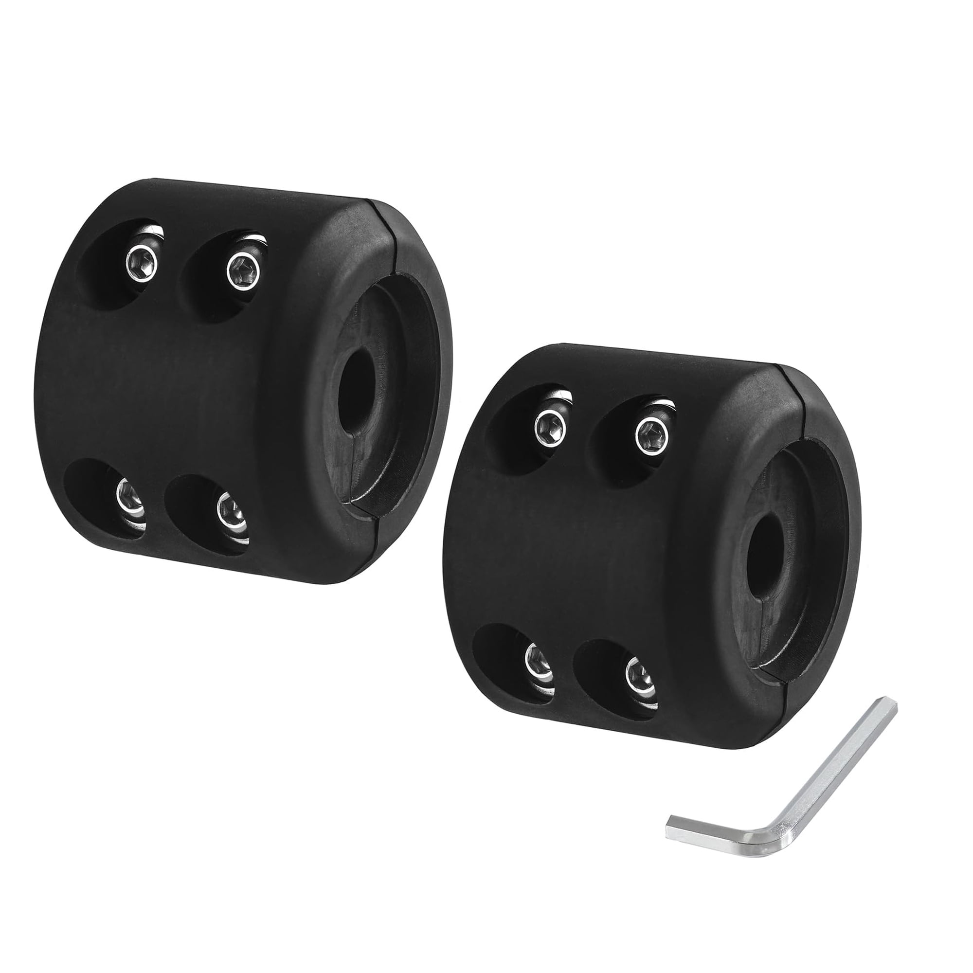 Xusx111 - Cable Gancho De Cabrestante, Gancho De Goma Para Alambre Y Cuerda Sintética, Con Tornillos De Acero Inoxidable Y Tuercas Allen Llave, (2-pack Negro)