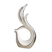 Magideal - Escultura De Estatua De Cerámica Artística, Estatuilla Única, Decoración De Mesa Decorativa Para El Hogar, Decoración Del Hogar Para Comedor, Oficina, Plata Blanca