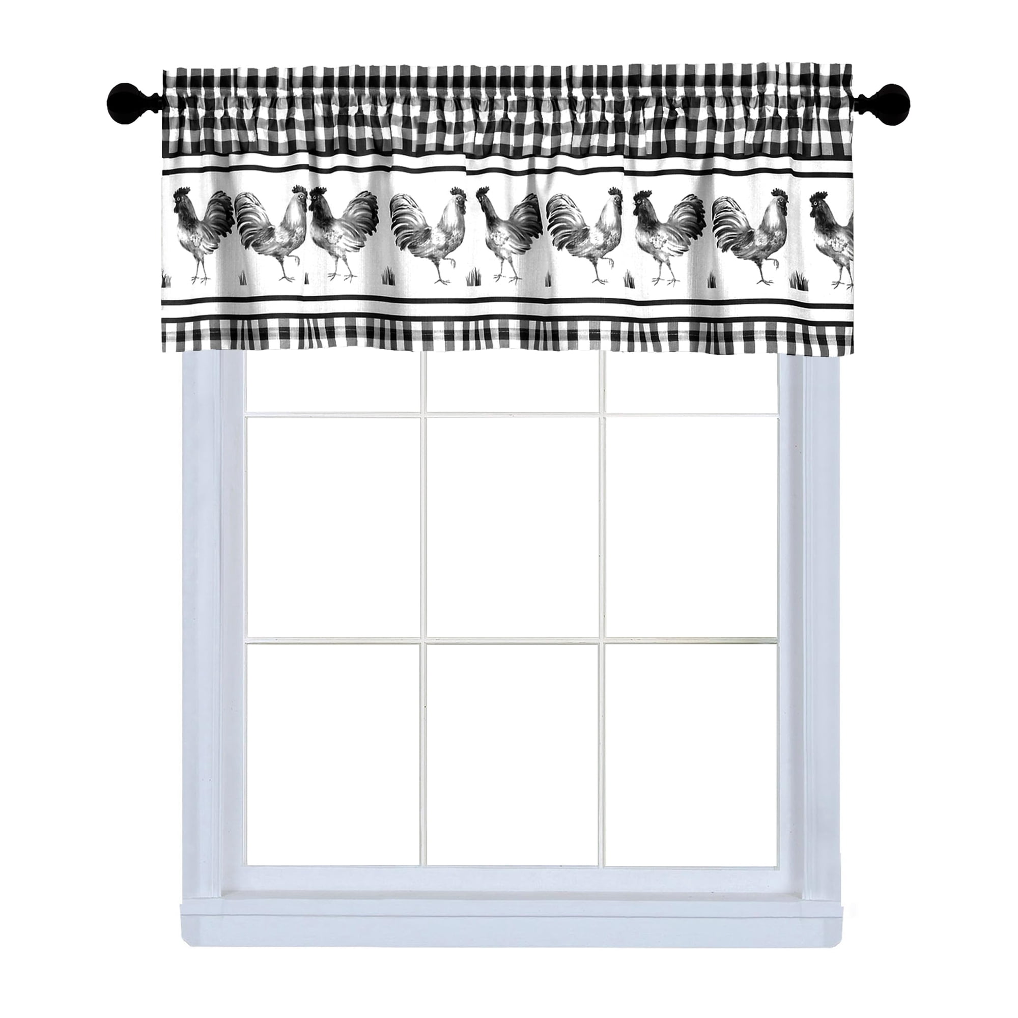Cortinas Achim Con Filtro De Luz Tipo Granero (58 X 36 Cm), Color Negro