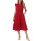 thumbnail image 2 of INSPIRE CHIC Vestido de Lunares para Mujer de Verano con Mangas Volantes y Lazo en el Cuello en V Casual para la Playa Vacaciones Vestidos Midi XS Rojo, 2 of 6