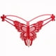 thumbnail image 1 of Butterfly Embroidery Thongs, Cut Out Open Crotch Faux Pearl Panties, Women's Sexy Lingerie & Underwear, 1 of 3