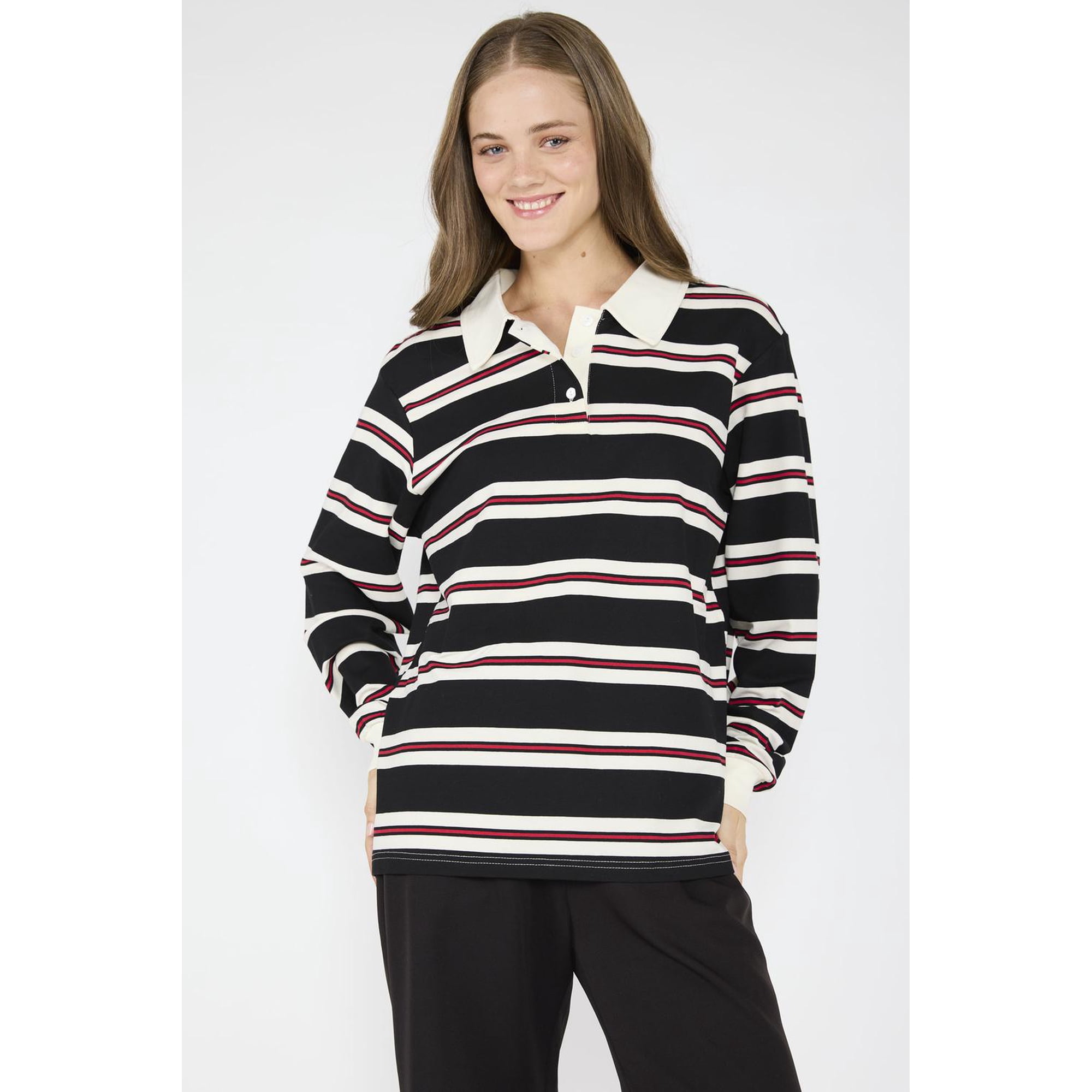 Atr - Polera Rugby Zoe Negro Negro S