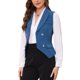 thumbnail image 4 of INSPIRE CHIC Chaleco de Traje para Mujer Doble Botonadura Negocios Solapa Elegante Chaleco de Cintura XL Azul Gris, 4 of 6
