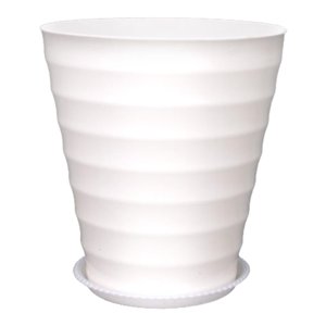 Ioensy - Maceta Decorativa Moderna Para Interior Y Exterior, Para Oficina, Césped, L, Color Blanco