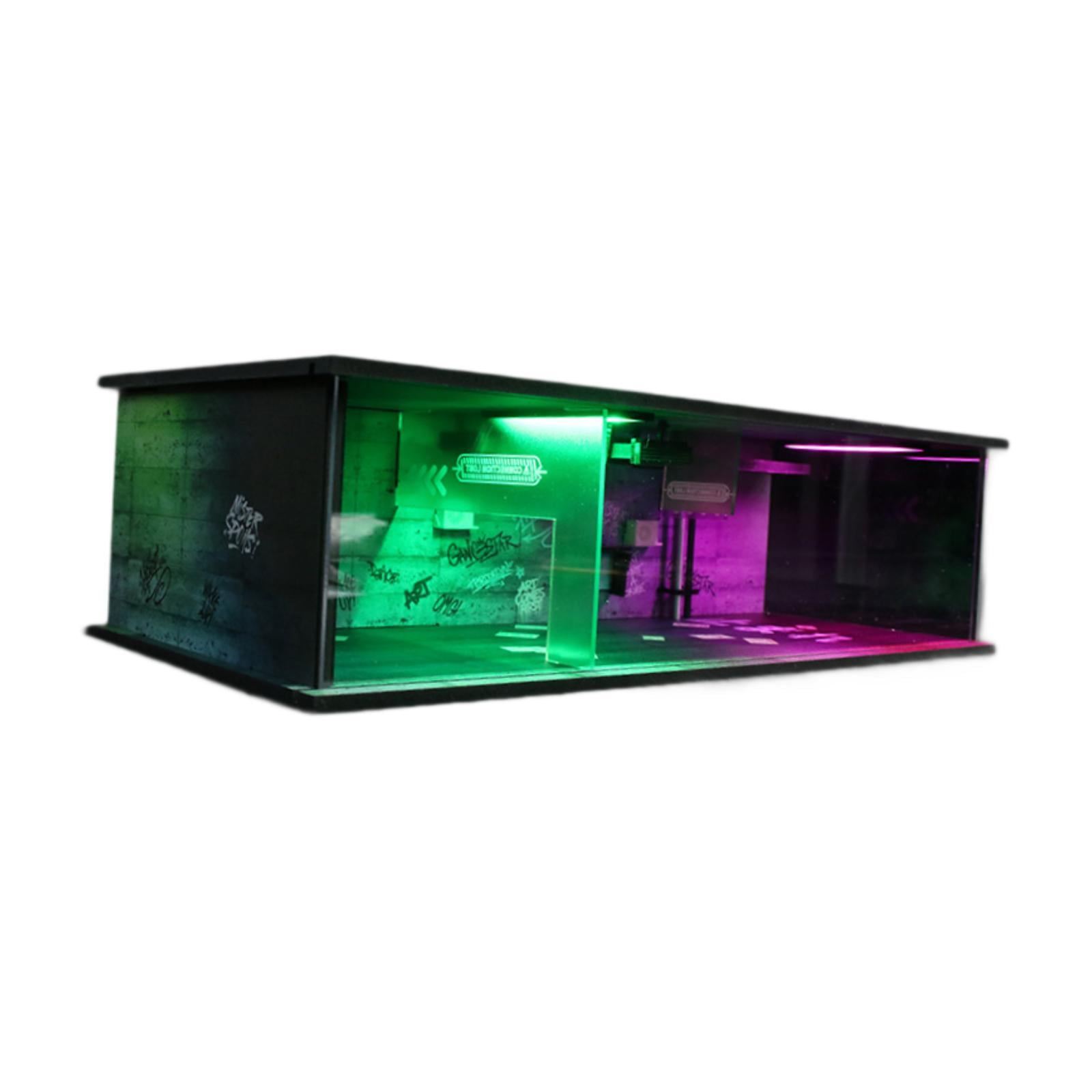 Vitrina Acrílica Con Iluminación LED De 25x25x25 Cm Para Figuras Y Modelos De Coches