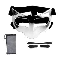 Ioensy - Protector Nasal Para Nariz Rota, Mascarilla Facial De Baloncesto Para Adolescentes, Baloncesto, Fútbol, Transparente Y Negra.