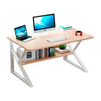 Global Latin Group - Mesa Escritorio De Metal Moderna Compacta Y Resistente Beige