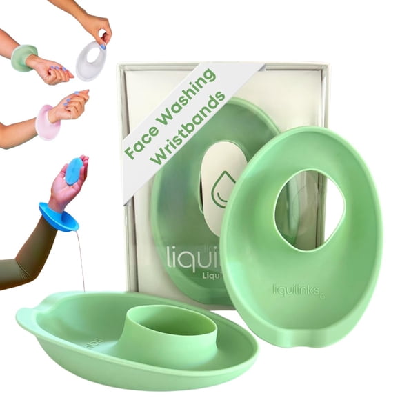 Pulseras de silicona para lavado facial Liquilinks, color verde salvia