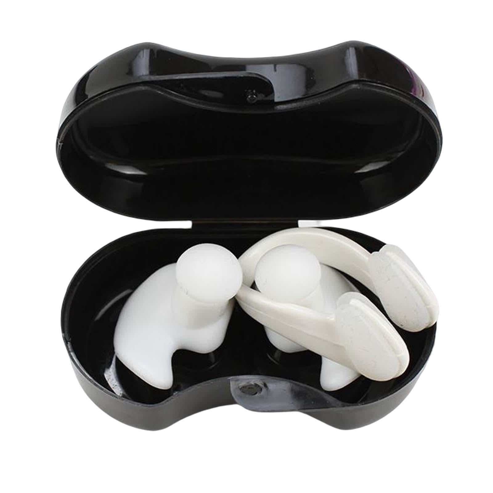 Magideal - Tapones Para Los Oídos De Natación Juego De Pinzas Para La Nariz Tapones Para Los Oídos De Natación Protector Impermeable Para Los Oídos Y La Nariz Pa Blanco