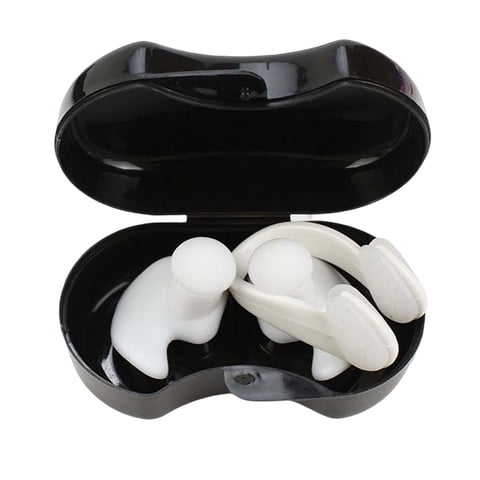 Magideal - Tapones Para Los Oídos De Natación Juego De Pinzas Para La Nariz Tapones Para Los Oídos De Natación Protector Impermeable Para Los Oídos Y La Nariz Pa Blanco