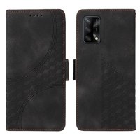 Carcasa Foxdock Oppo A74 4G De Cuero Pu, Diseño Acolchado Clásico, Protección Contra Caídas Y Rayones