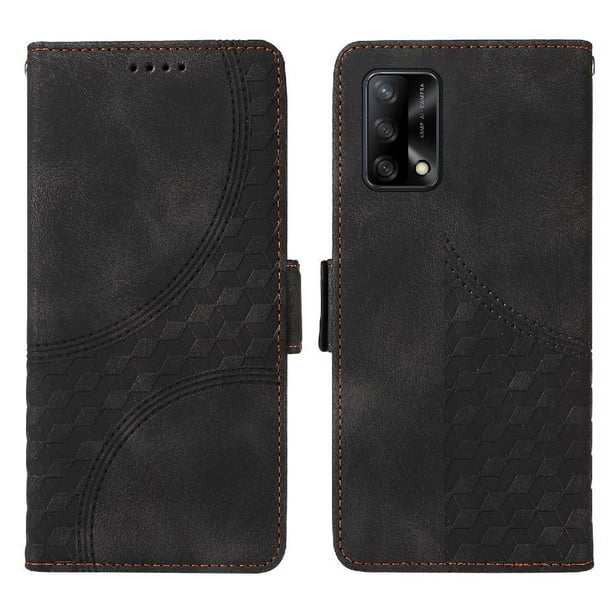 Carcasa FOXDOCK OPPO A74 4G de cuero PU, diseño acolchado clásico, protección contra caídas y rayones