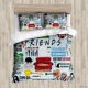 thumbnail image 1 of TV Show Central Perk Friends Logo Black Quilt Duvet Cover Set 3-Piece Bedding Set, 1 of 4