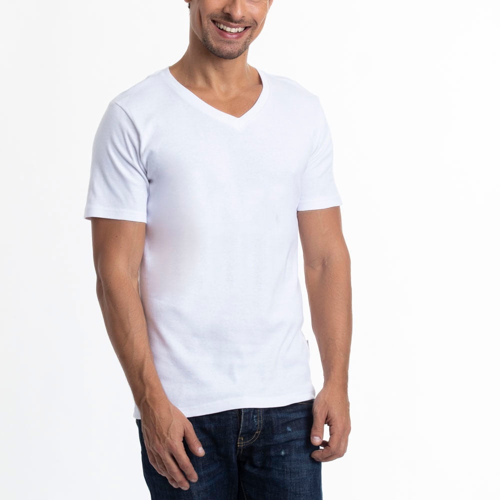 Camiseta Algodón Jockey Cuello V Talla S