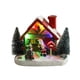 thumbnail image 4 of Mini Casa Estatua Luz Navidad Pueblo Nieve Resina Jardín Hogar, 4 of 5