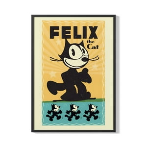 Creango - Cuadro Poster Enmarcado El Gato Felix Decorativo