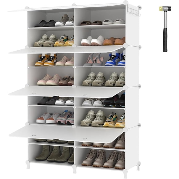 Zapatero 8 Niveles 32 Pares 125x82x32 Cm Blanco