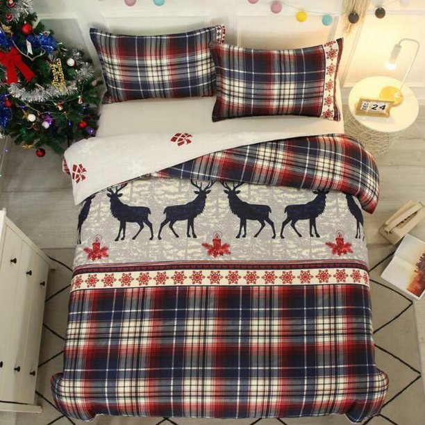Christmas Bohemia Quilt Duvet Cover Set Bed Linen Doona Cover Bedding3-Piece Bedding Set