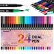 thumbnail image 1 of Rotuladores Aen Art de doble pincel, 24 colores, para colorear para adultos, 1 of 5