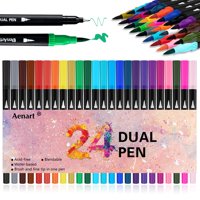 Rotuladores Aen Art De Doble Pincel, 24 Colores, Para Colorear Para Adultos