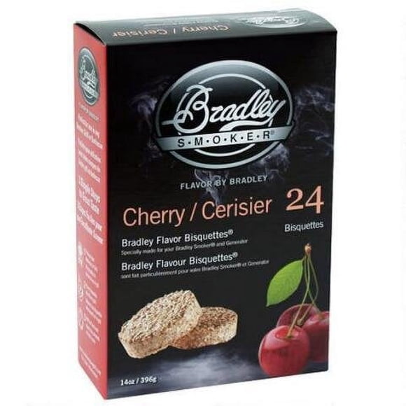 Wood Bisquettes Bradley Smoker BTCH24, color cereza, paquete de 24