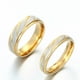 thumbnail image 3 of Anillos Compromiso Titanio Dorado Mate con zirconios pulverizado para compromiso Dama y Hombre/ 7, 3 of 4